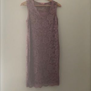 Purple lace knee length dress